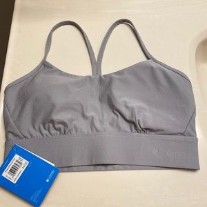 Columbia Sports Bra.Size M. Gray Racerback Sports Top Wicking Stretch Low Impact